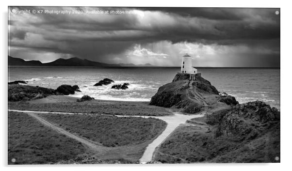 Storm over the Rivals from Llanddwyn island, Angle Acrylic by K7 Photography