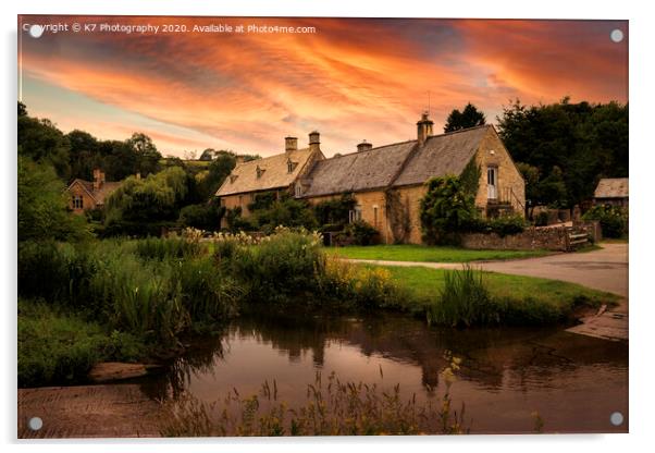 The Ford, Upper Slaughter, Cotswolds. Acrylic by K7 Photography