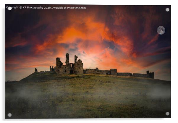Majestic Dunstanborough Castle at Dawn Acrylic by K7 Photography