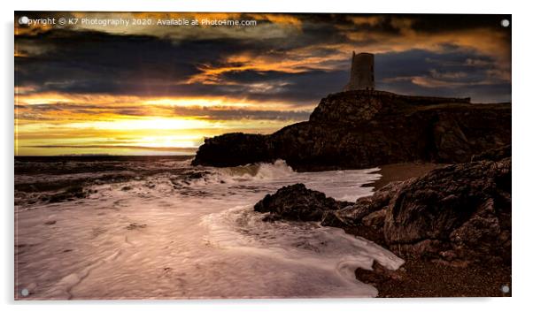 Romantic Llanddwyn Island Sunset Acrylic by K7 Photography