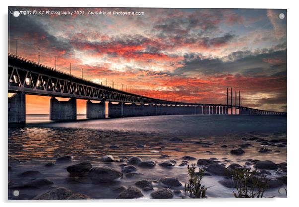 The Majestic Oresund Bridge Acrylic by K7 Photography