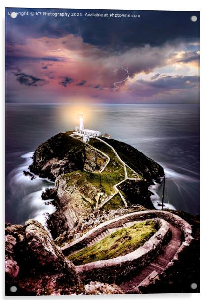 Storm Over South Stack Lighthouse, Anglesey Acrylic by K7 Photography