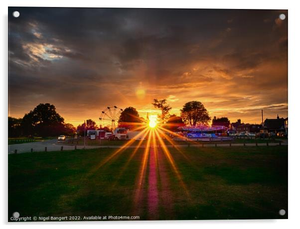 Funfair Sunset Acrylic by Nigel Bangert