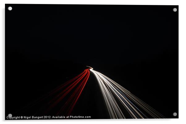 Light Trails Acrylic by Nigel Bangert