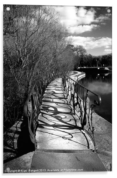 Parndon Mill Bridge Acrylic by Nigel Bangert