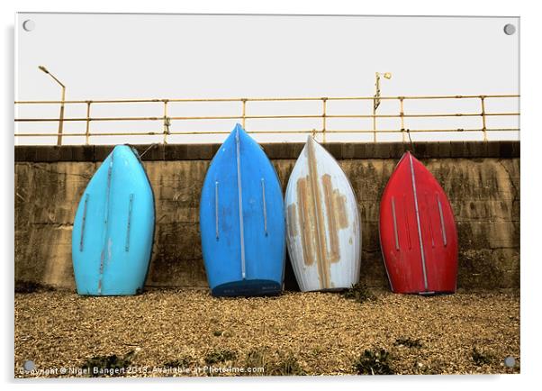 Boats Acrylic by Nigel Bangert