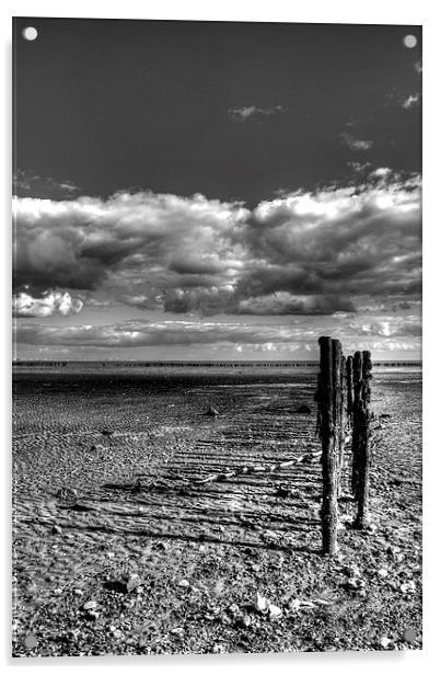 East Mersea Beach Acrylic by Nigel Bangert
