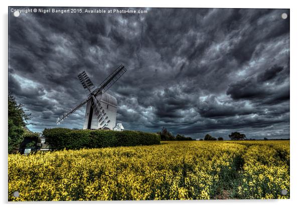  Aythorpe Roding Windmill Acrylic by Nigel Bangert