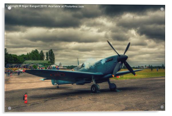 Reconnaissance Spitfire Fires Up Acrylic by Nigel Bangert