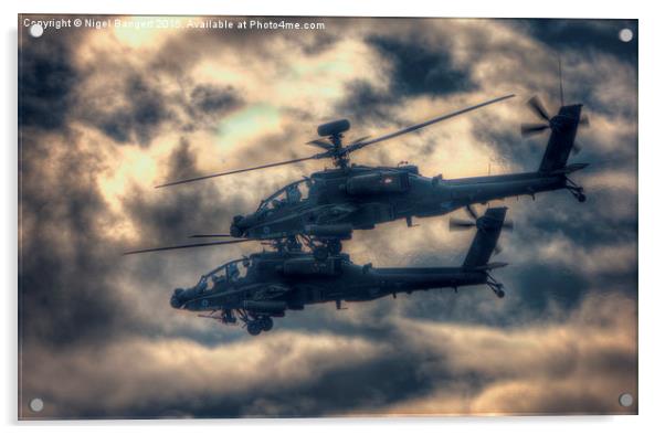  AH-64 Apaches Acrylic by Nigel Bangert