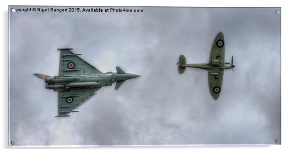  Eurofighter and Spitfire Display Acrylic by Nigel Bangert