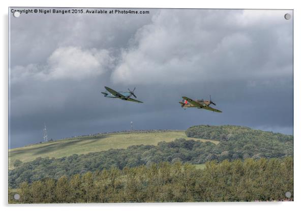  Hurricane and Spitfire Flypast  Acrylic by Nigel Bangert