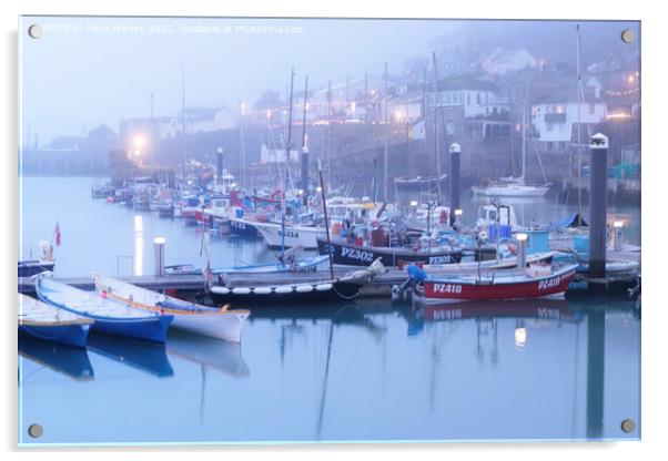 Misty Eve in Newlyn Cornwall Acrylic by Terri Waters