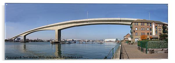 Itchen Bridge Panorama Southampton Acrylic by Terri Waters