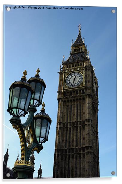The clock tower of Big Ben, London Acrylic by Terri Waters