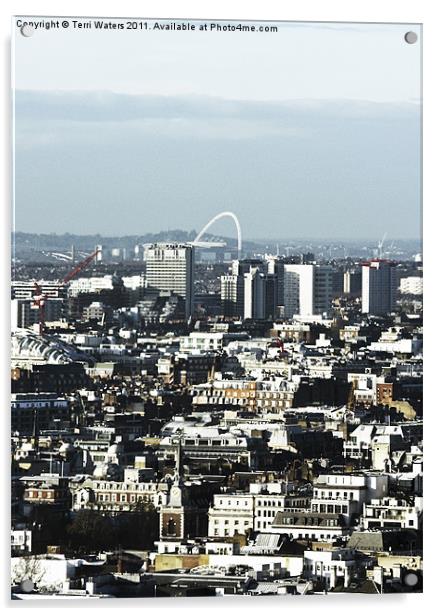 Wembley Arch on London Skyline Acrylic by Terri Waters