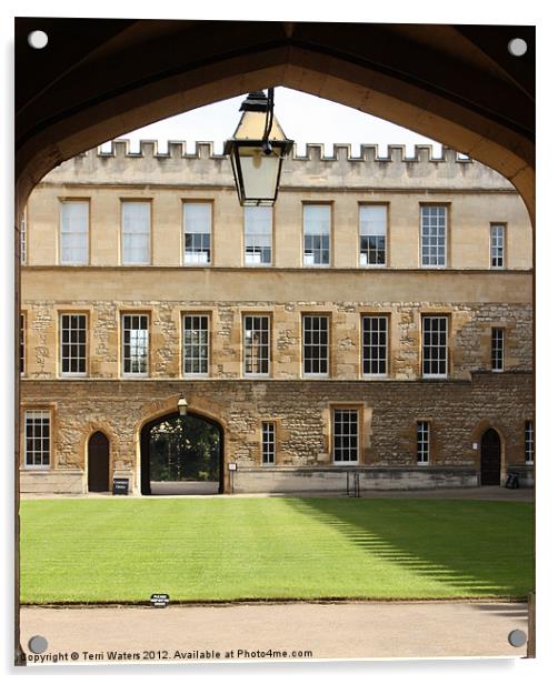 New College Oxford Quadrangle Acrylic by Terri Waters