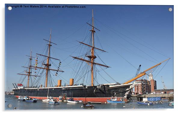  HMS Warrior Portsmouth Acrylic by Terri Waters