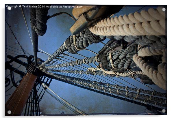  The Rigging Of Hms Victory Acrylic by Terri Waters