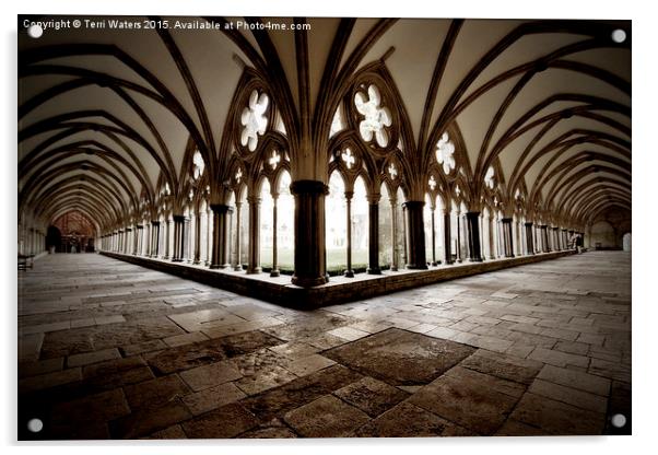  Salisbury Cathedral Cloisters Acrylic by Terri Waters