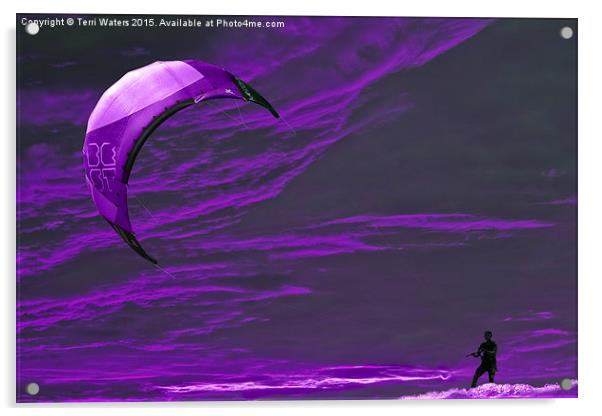 Surreal Surfing purple Acrylic by Terri Waters