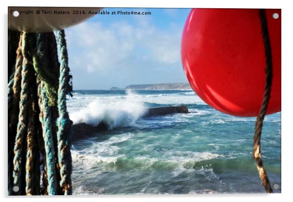 Wave at the Buoys  Acrylic by Terri Waters