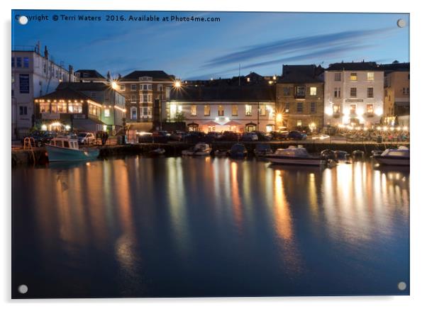 Busy Night at Custom House Quay Acrylic by Terri Waters