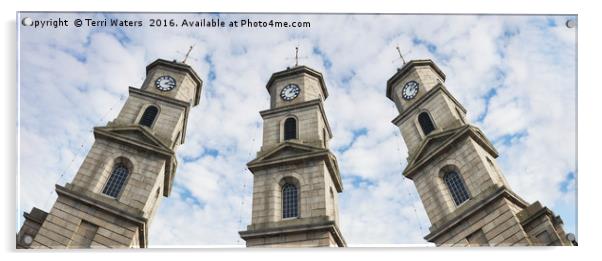 Penryn Clock Tower Acrylic by Terri Waters