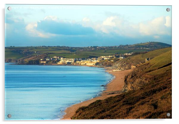 Afternoon Light on The Bar Porthleven Acrylic by Terri Waters