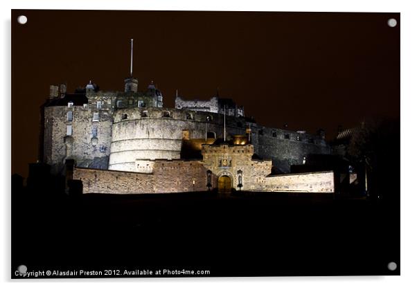 Edinburgh Castle at night Acrylic by Alasdair Preston