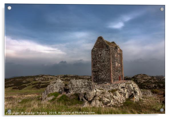 Smailholm Tower Acrylic by Alasdair Preston