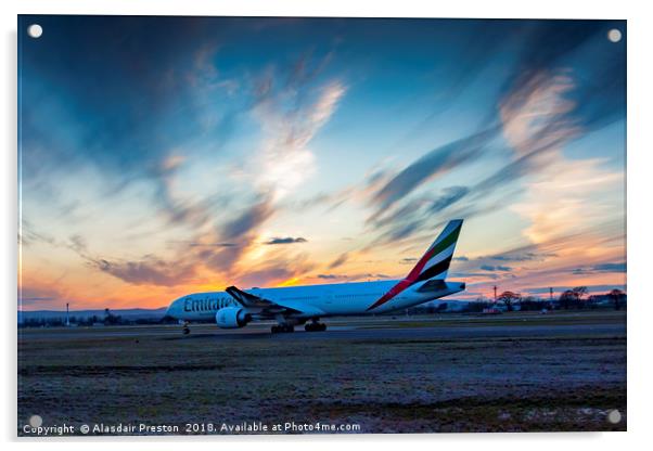 Emirates Arrival Acrylic by Alasdair Preston