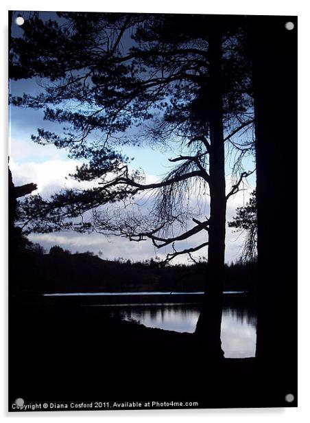 High Dam, Cumbria, nightfall. Acrylic by DEE- Diana Cosford