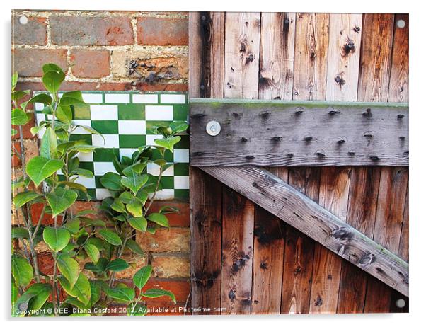 Old wood, brick, & enamel meet Acrylic by DEE- Diana Cosford