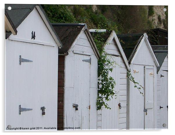 Beach Huts Acrylic by karen grist