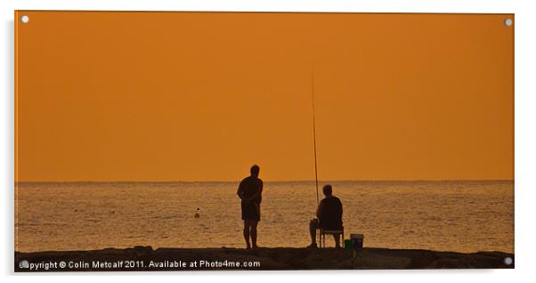 Dawn Fisherman Acrylic by Colin Metcalf