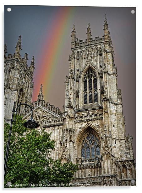 Rainbow over York Minster Acrylic by Colin Metcalf