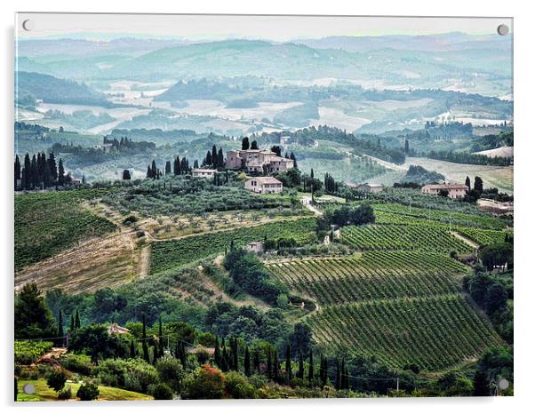 San Gimignano View Acrylic by Colin Metcalf