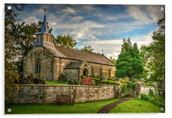 Saint Aidan's Church, Gillamoor. Acrylic by Colin Metcalf