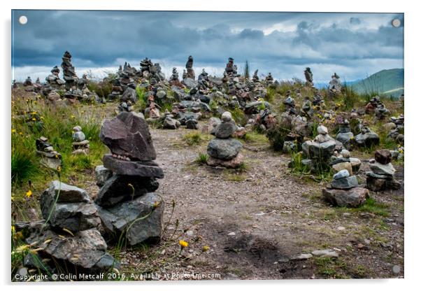 Enigmatic Stacked Stones of Skye Acrylic by Colin Metcalf