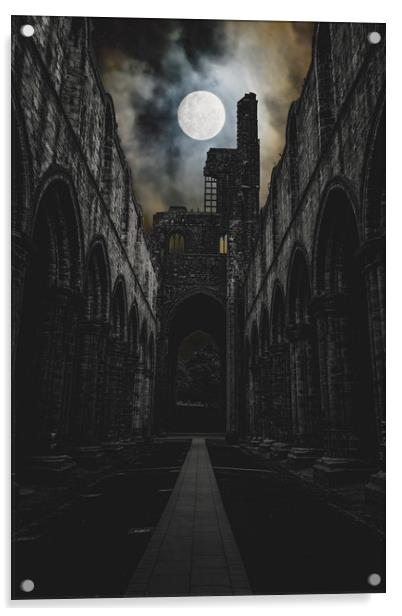 Abbey by Moonlight Acrylic by Colin Metcalf