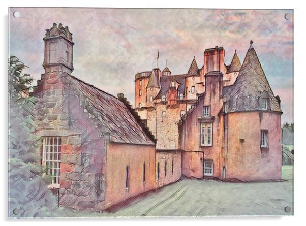 Castle Fraser Acrylic by Colin Metcalf