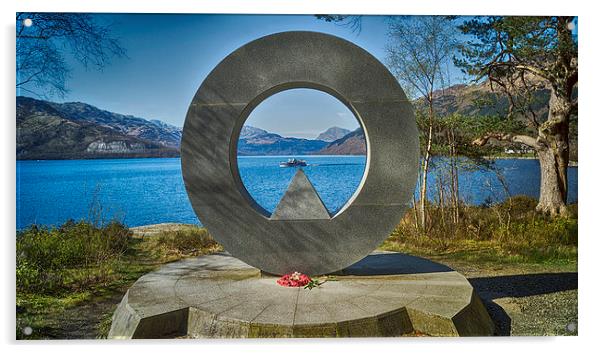 Rowardennan Memorial, Acrylic by Geo Harris