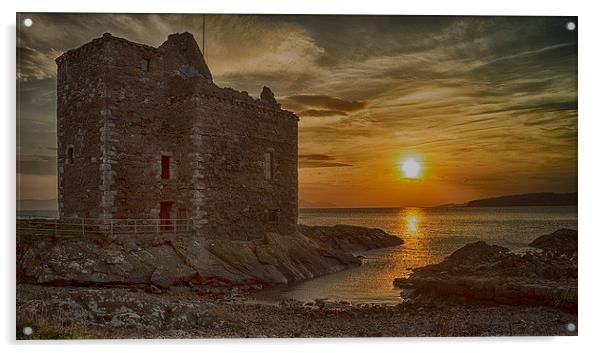 Portencross Castle Acrylic by Geo Harris