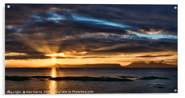 Sunset over Muck Acrylic by Geo Harris