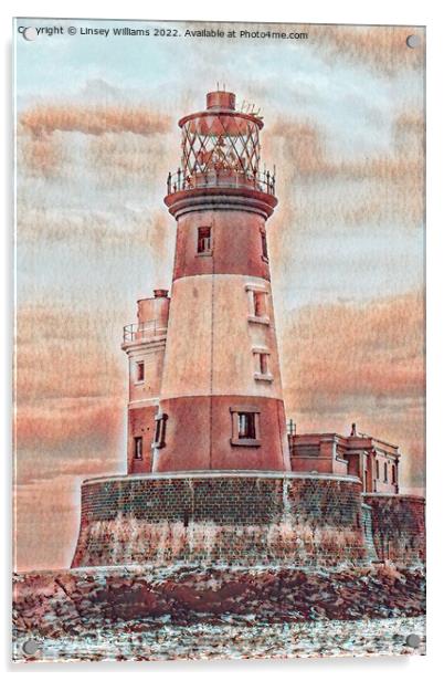 Longstone Lighthouse 2 Acrylic by Linsey Williams