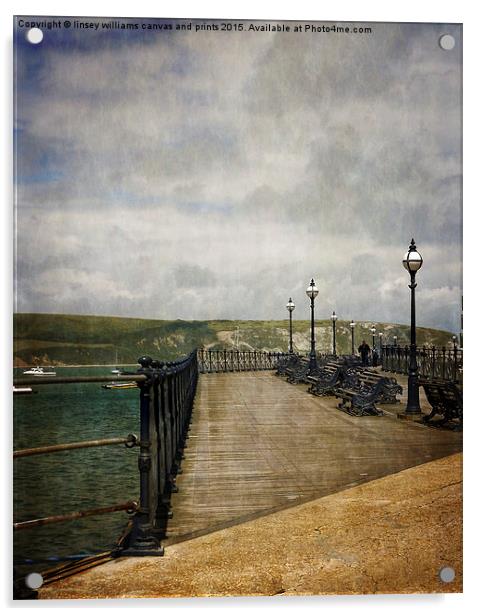  Textures On Swanage Pier Acrylic by Linsey Williams