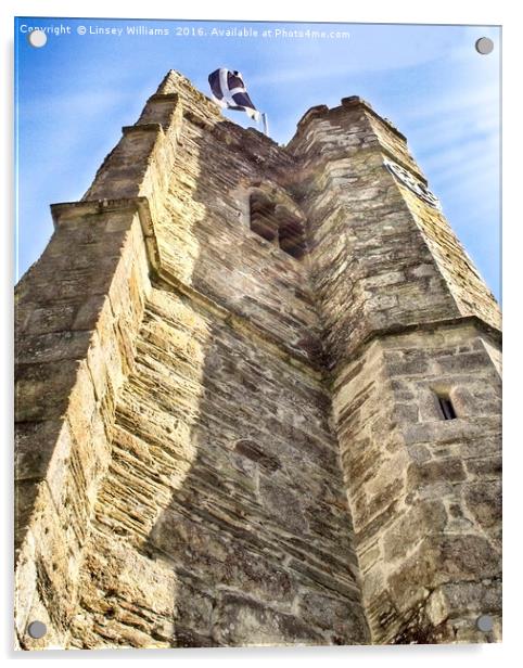 St. Just Church In Roseland Cornwall 3 Acrylic by Linsey Williams