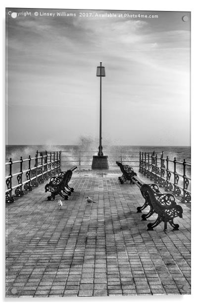 Swanage Jetty in Mono Acrylic by Linsey Williams