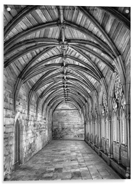 Lincoln Cathedral Cloisters Acrylic by Linsey Williams